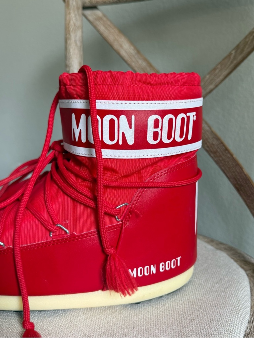 Moon boot icon low red nylon boots - Picture 2 of 6